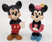 Vintage Disney Mickey & Minnie Mouse Figurines