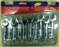 8pc Stubby Combination Wrenches Metric NEW