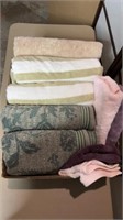 Box of assorted towels