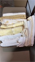 Box of assorted towels