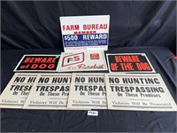 Farming/No Hunting/Beware of Dog Signs