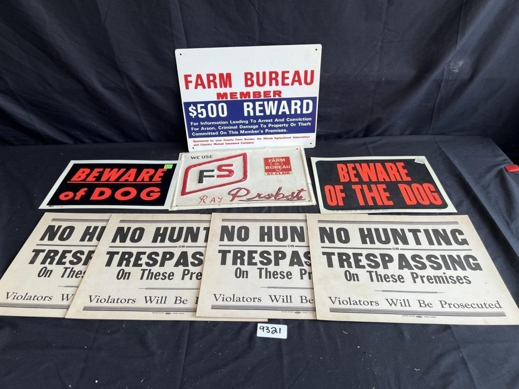 Farming/No Hunting/Beware of Dog Signs