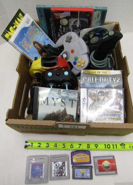 Assorted Video Games, Controllers & Books
