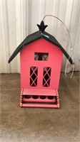 METAL BIRD HOUSE BARN SHAPED FEEDER