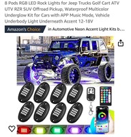 8 Pods RGB LED Rock Lights for Jeep Trucks