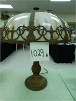 Early 1900's Caramel Slag Glass Parlor Lamp -