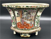 Chinese Famille Rose Porcelain Jardiniere on Stand