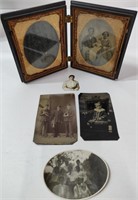 Vintage Book Style Picture Frame w/ Tin Photos