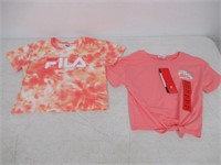 2-Pk Fila Girl's MD T-shirt, Pink Medium