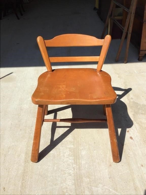 Mid-Century Solid Wood Low Back Side Chair