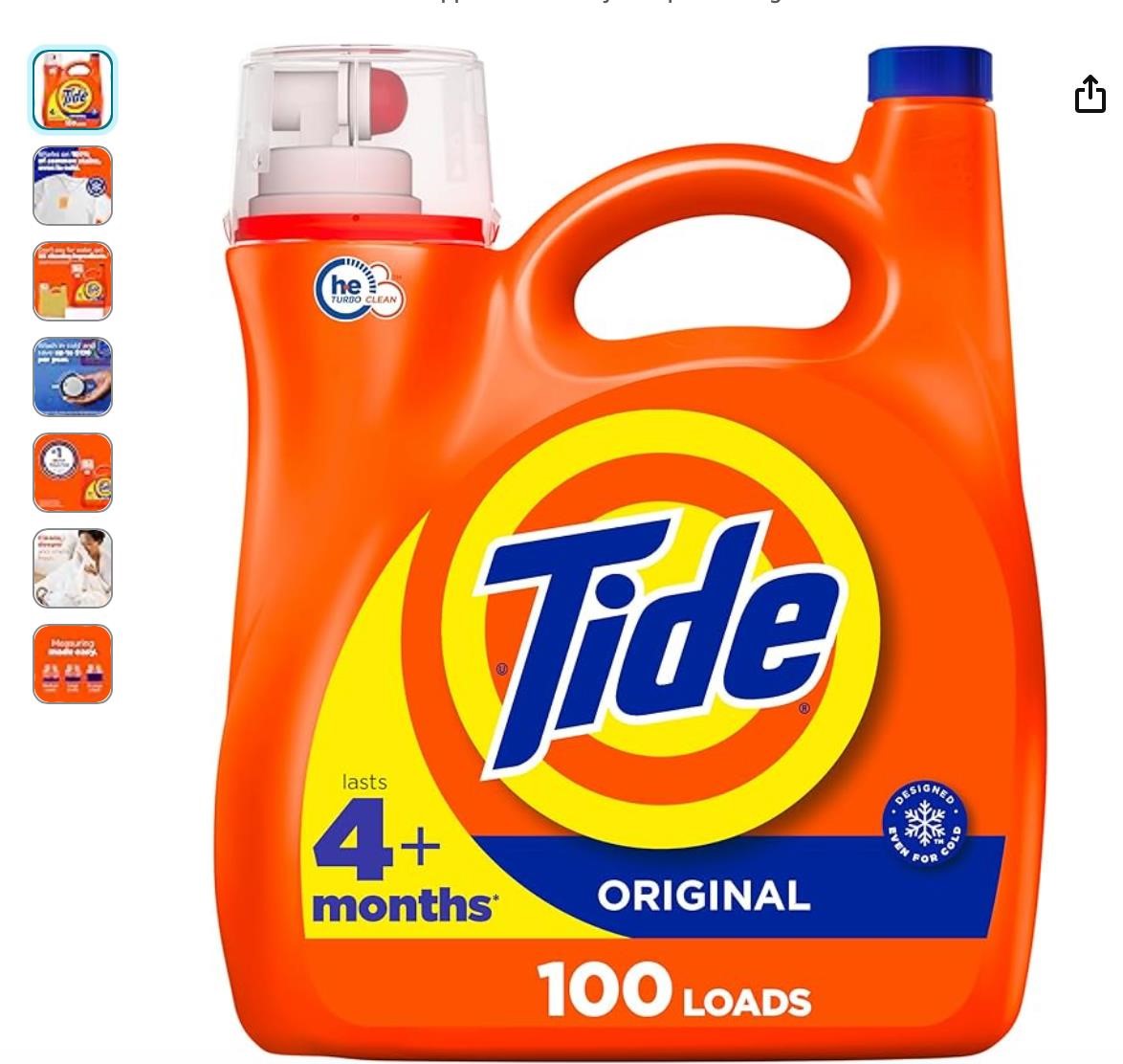 Liquid Laundry Detergent, Original, 100 loads,