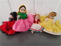 4 Small Madame Alexander Dolls W/O Boxes