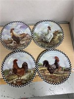 4 Rooster Plates