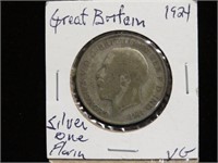 1924 GREAT BRITAIN SILVER ONE FLORIN
