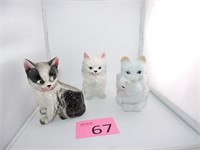 Three Persian Cat Figurines