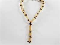 Y Necklace Glass Beads 20"