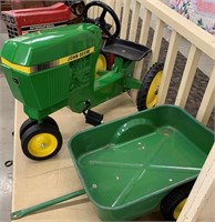 Green “John Deere” Pedal Tractor & Wagon
