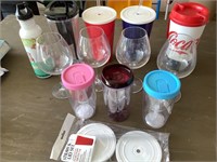 12 - assorted plastic cups