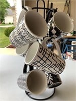 Coffee mug stand with 6 mugs