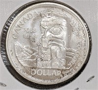 1958 Canadian Silver $1 Dollar Coin