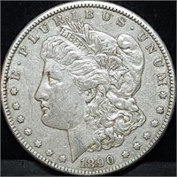1890-CC Morgan Silver Dollar AU+ Carson City