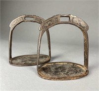 Pair of Antique Chinese Iron Stirrups