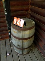 rustic 60 gallon wood barrel #1