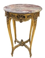 1920s French and Rose Marble Table