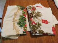 Vintage Christmas tablecloths: California hand