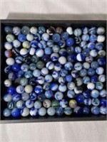 135 Unique Blue marbles