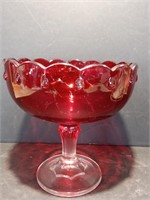 Red Candy Dish and Metal Angel Candle Holder