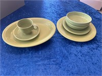 Vtg Green Fiestaware dishes