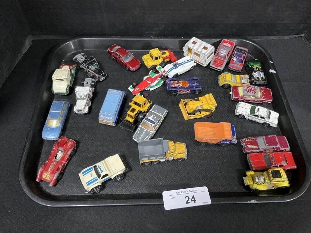 Tray of Matchbox, Hot Wheels Toy Cars.