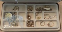 Small Qty of costume jewelry in jewelry case