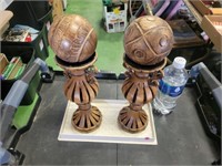 Two Decorative Stands w/ Balls