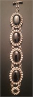 ANTIQUE/VINTAGE STERLING/BLACK ONYX BRACELET