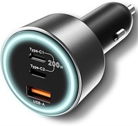 200W USB C Car Charger, Graaci PD 100W Type C Car