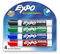 EXPO 4pk Dry Erase Markers Chisel Tip Multicolored
