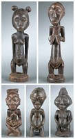 5 Congo style figures. 20th century.