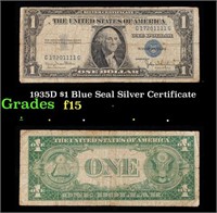 1935D $1 Blue Seal Silver Certificate Graded f+