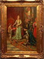 Francis Sydney Muschamp Queen Crowning Knight Oil