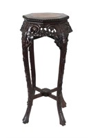 Chinese Carved Plant Stand 30"