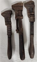 Collection of 3 Vintage Pipe Wrenches