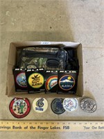 Patches and camo bag