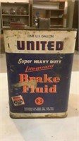 Vintage 1 Gallon United Brake Fluid Can