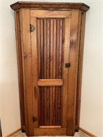 Antique Pine & Panel Wood Corner Cabinet