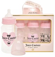 New Juicy Couture 3 pack 11oz baby bottle gift