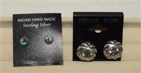 Sterling Native American Earrings & Earrings w/