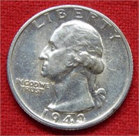 1943 S Washington Silver Quarter - - Cleaned