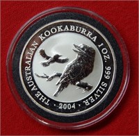 2004 Australia $1 Kookaburra 1 Ounce Silver